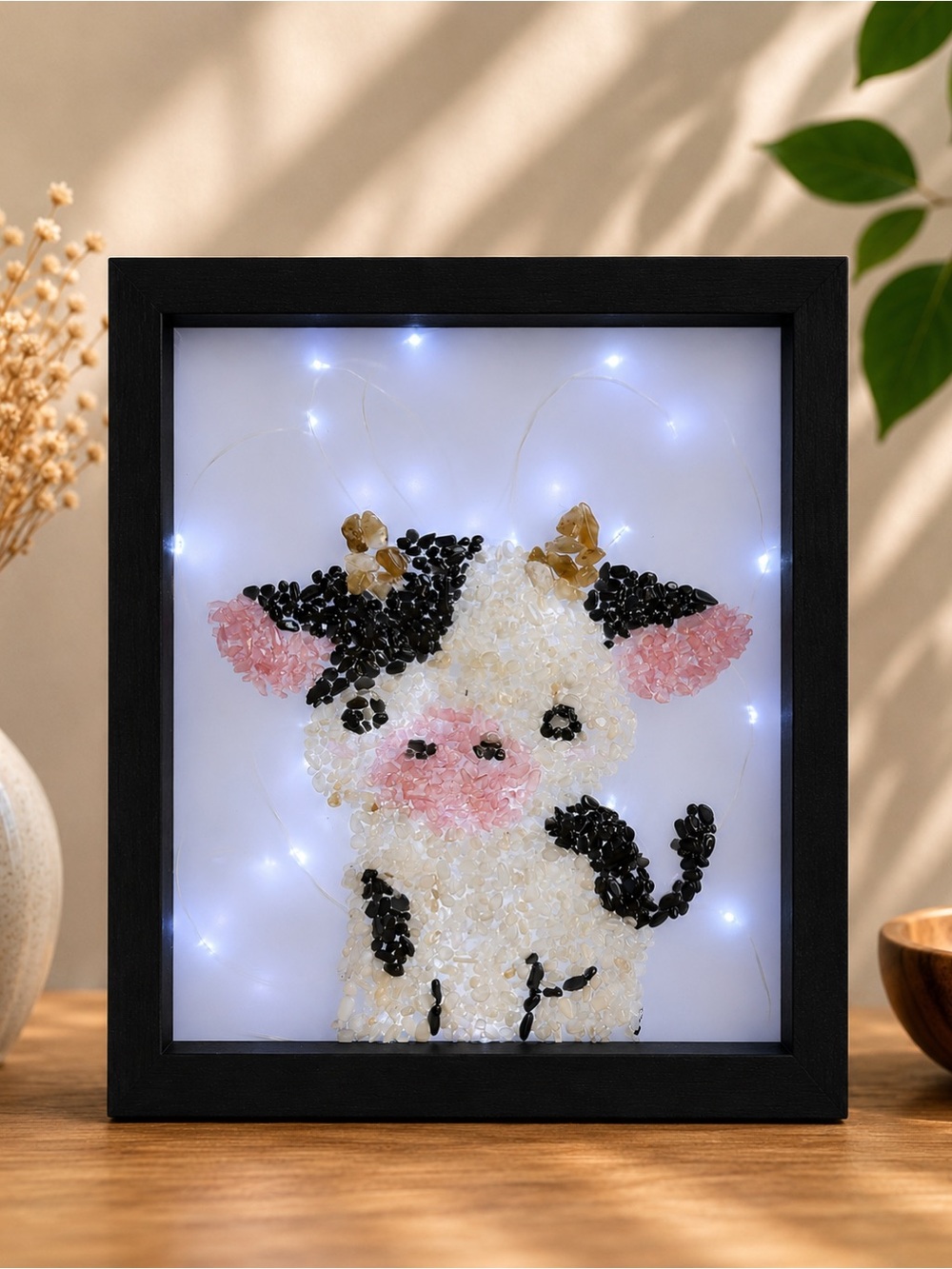 Cute Cow Crystal Chips Light Box